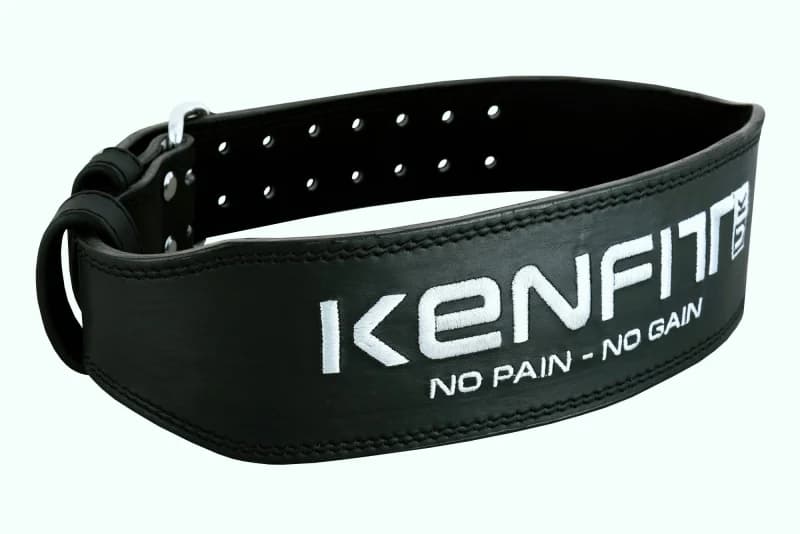 Kenfit 7mm Buffalo Leather Weight Lifting Belt with Embroidered Logo – Heavy-Duty Gym Belt for Men & Women